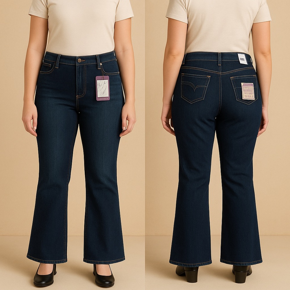NWT Gloria Vanderbilt Mid Rise Flare jeans Size 16 Front Button/Zipper
